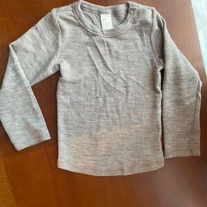 HM wool base layer 2t 92cm long sleeve brown greige top